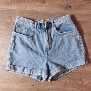 High waisted denim shorts